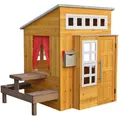 Produktbild: KidKraft Modernes Outdoor Spielhaus für Kinder aus Holz - 158cm hoch - mit Kinderküche, Briefkasten und Grill-Set – Holzspielhaus für den Garten