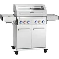 Produktbild: TAINO PLATINUM YAMARA 4+2 Gasgrill Edelstahl 4 Brenner Sear-Burner Backburner - Silber