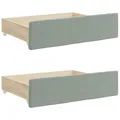 Produktbild: vidaXL Bettschubladen 2 Stk., Bettkasten mit Rollen, Schubkasten Schublade für Bett, Bettschubkasten Unterbettschublade, Hellgrau Holzwerkstoff Samt