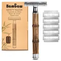 Produktbild: Bambaw Rasierer mit austauschbaren Klingen, Bambusgriff, Silber, Slim Silver