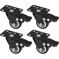 Produktbild: Schwerlastrollen mit Bremse, 4 Stück, 38 mm, bis 300 kg, HMF 6710, Schwarz