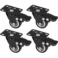 Produktbild: Hmf - 6710 Schwerlastrollen Aus Polyurethan Mit Bremse, 4er Set, 38 Mm, Schwarz