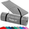Produktbild: MOVIT Gymnastikmatte Pilates, Gymnastik, Yoga, Matte - hautfreundlich und , Yogamatte für Zuhause oder Unterwegs - 190x60x1,5cm, Grau