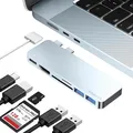 Produktbild: iMounts MacBook Air USB-C Hub - HDMI, USB3.0, SD-Leser, M2/M3 - Laden und Datenübertragung - Himmelblau/Sky Blue