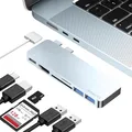 Produktbild: iMounts MacBook USB C hub - Himmelblau HDMI, SD-kartenleser, USB3.0, Adapter mit Thunderbolt, für MacBook Air M4 (Sky Blue)