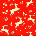 Produktbild: Geschenkpapier Hirsch kariert 70cm x 2m Rolle Rot / Gold - Rot
