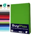Produktbild: Buymax® Spannbettlaken 140x200cm Baumwolle 100% Spannbetttuch Bettlaken Jersey, Matratzenhöhe bis 25 cm, Farbe Apfelgrün