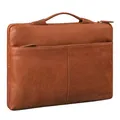 Produktbild: STILORD 'Kit' 15.6 Zoll Laptop Tasche Leder Notebook Tasche Herren für Arbeit Reisen Business Schmale Laptophülle aus Echtleder Premium Laptoptasche, Farbe:maraska - braun