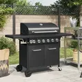 Produktbild: vidaXL Gasgrill mit 7 Flammen Schwarz Pulverbeschichteter Stahl