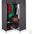 Produktbild: 2 X Eckkleiderschrank 3. Generation, 8 Ablagen & 2 Kleiderstangen, Stecksystem Mit 2 Türen, Hbt 169x100x83 Cm, Anthrazit