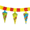 Produktbild: Folia Hängedekoration FOLAT Girlande Schulanfang mit 6 Schultüten bunt 4m