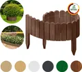 Produktbild: Floranica Rollborder Beeteinfassung 100 x 10 cm Braun Flexibler Holzzaun Deko für Gartenzaun Rasenkante Umzäunung Gartenzaun für Rasenflächen