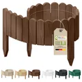 Produktbild: Floranica Rollborder Flexibler Holzzaun 100 x 10 cm Braun Beeteinfassung Deko für Gartenzaun Rasenkante Umzäunung Gartenzaun für Rasenflächen Hochbeete für Garten