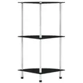 Produktbild: vidaXL Regal mit 3 Ablagen Schwarz 30x30x67 cm Hartglas
