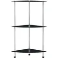 Produktbild: vidaXL Regal mit 3 Ablagen Schwarz 30x30x67 cm Hartglas