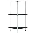 Produktbild: vidaXL Mehrzweckregal Regal mit 3 Ablagen Schwarz 30x30x67 cm Hartglas