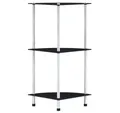 Produktbild: vidaXL Bücherregal Regal mit 3 Ablagen Schwarz 30x30x67 cm Hartglas, 1-tlg.