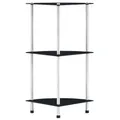 Produktbild: Regal mit 3 Ablagen Schwarz 30x30x67 cm Hartglas