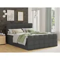 Produktbild: Boxspringbett Best Lux mit Fußteil, 2 Bettkästen, Bonell-Matratze und Topper (Dunkelgrau (Inari 94), 180 x 200 cm) - Dunkelgrau