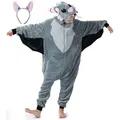Produktbild: Corimori Jumpsuit Flauschiges Fledermaus-Kostüm für Kinder mit Haarreif,  Halloween (2-tlg) Jumpsuit, Pyjama, Fasching, Kigurumi, Tierkostüme, Fledermaus 