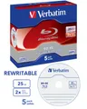 Produktbild: Verbatim Blu-ray Rohlinge 25GB wiederbeschreibbar 2xSpeed Disc in Jewel Cases
