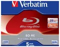 Produktbild: Verbatim BD-RE SL 25GB 2-fach Blu-Ray-Rohlinge 5er