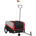 Produktbild: vidaXL Fahrradanhänger Schwarz und Rot 45 kg Eisen 94062