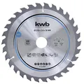 Produktbild: kwb Kreissägeblatt 216 x 30 mm - Schneller Schnitt, geeignet für Weich- und Hartholz, Tischlerplatten und Spanplatten - Hartmetall-Zähne, flexibles Stammblatt