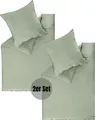 Produktbild: SCHÖNER WOHNEN-Kollektion Satin Bettwäsche PLAIN Grün 135 x 200 cm - 2er Set
