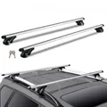Produktbild: VEVOR Dachträger Universal Dachgepäckträger Auto Alu Querträger 90 kg Tragkraft, für erhöhte Seitenschiene mit Lücke, passend Innenabstand des
