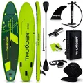 Produktbild: THUNDER Aufblasbares SUP Board 320 cm mit Kajaksitz – Stand Up Paddle Board Set mit Pumpe, Paddel & Rucksack – rutschfest für Erwachsene & Anfänger (GRÜN/SCHWARZ)