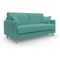 Produktbild: Edgar Schlafsofa aus wasserfestem felis Stoff T03 160 cm (mat. 120x197) aquamarin