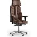 Produktbild: KULIK SYSTEM Business – Büro- und Heimstuhl mit patentierter ergonomisch geformter Rückenlehne und Sitzkissen – Ledernähte (braun) - Braun
