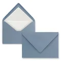 Produktbild: 50 Briefumschläge Graublau (Blau) - DIN C6 - gefüttert mit weißem Seidenpapier - 100 g/m² - 11,4 x 16,2 cm - Nassklebung - NEUSER PAPIER