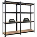 Produktbild: PROREGAL 2X Schwerlastregal Gorilla HxBxT 160x80x40cm Fachlast 175kg Schwarz Garagenregal Kellerregal Werkstattregal Lagerregal Steckregal