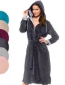 Produktbild: Morgenstern Bademantel Damen Reißverschluss Kapuze Grau L