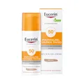 Produktbild: Eucerin Photoaging Control Tinted Face Sun Fluid LSF 50+ Mittel 50 ml, Sonnencreme für das Gesicht mildert effektiv Falten, getönte Tagescreme mit Hyaluronsäure und UVA/UVB-Filtern