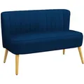 Produktbild: Homcom 2-Sitzer, Blau, Textil, Teilmassiv, Füllung: Schaumstoff, 56.5x77x117 cm, Wohnzimmer, Sofas & Couches, Sofas