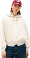Produktbild: Tommy Hilfiger Damen Hoodie Classic Script Fleece mit Kapuze, Elfenbein (Heather Oatmilk), M
