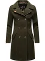 Produktbild: MARIKOO Damen Mantel in Wollmantel-Optik langer Trenchcoat mit Reversekragen Nanakoo Dark Green Gr. 4XL