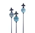 Produktbild: Dragimex Gartenstecker Metall Stecker franz. Lilie. 3x Gartenstecker Blautöne 80cm