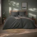 Produktbild: Estella Mako-Satin Uni Bettwäsche Valetta 155x220 cm + 80x80 cm grau