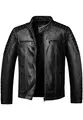 Produktbild: Amaci&Sons Herren Echtleder Jacke Biker Zipper Lederjacke 9104 Schwarz 3XL