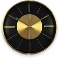 Produktbild: Moderne lautlose Aluminium Wanduhr 30 cm Durchmesser ohne Tickgeräusche für das Wohnzimmer, Schlafzimmer und Büro (Gold Aluminium)