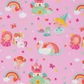 Produktbild: Geschenkpapier kleine Prinzessin mit Einhorn 70cm x 2m Rolle rosa - Rosa