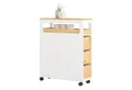 Produktbild: SoBuy Beistellwagen BZR54, Badezimmerschrank mit Rollen, Badschrank schmal, Kommode, Küchenwagen schmal Nischenwagen Badezimmerregal mit Rädern, ausziehbar
