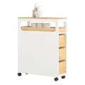 Produktbild: SoBuy Nischenregal mit 3 Schubladen Küchenregal Badrollwagen BZR54-WN