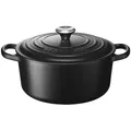 Produktbild: Le Creuset Signature Serie Runder Bräter aus Gusseisen mit Deckel - 22cm - 3.3L - Geeignet für alle Herdarten - Schwarz