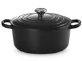 Produktbild: LE CREUSET Bräter Bräter Signature rund schwarz matt 22cm, Emailliertes Gusseisen