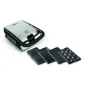 Produktbild: Tefal Snack Collection 4-er Set SW854D, Kombigerät, Inklusive 4 antihaftbeschichter Plattensets, Spülmaschinengeeignet, Panini, Waffeln, Sandwich, süße Küchlein, 700W,Schwarz/Edelstahl